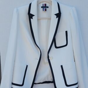 White Blazer with Black Trim